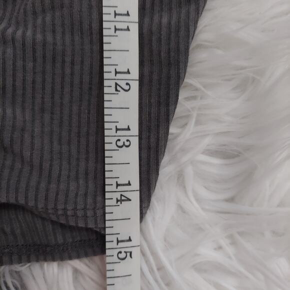 Free People Gray Ribbed Wrap Shirt Small - Picture 10 of 11